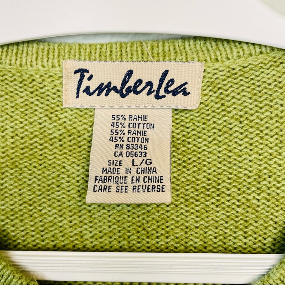 Timberlea Green Embroidered Ramie Cotton Autumn Cottagecore Cardigan | Large - Picture 2 of 5